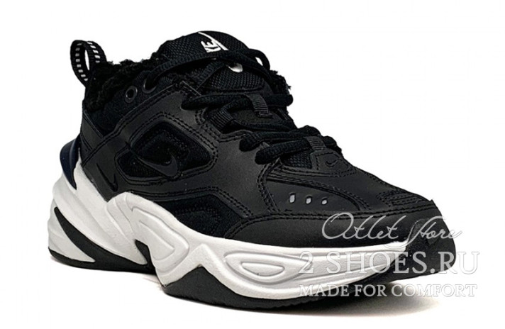 Кроссовки Nike M2K Tekno Winter Black Obsidian  черные, кожаные, фото 1