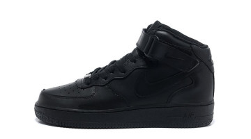 Кроссовки Женские Nike Air Force Mid Total Black Leather