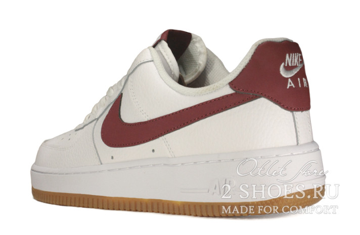 Кроссовки Nike Air Force 1 Low White Gum Medium Brown CI0057-101 белые, кожаные, фото 2