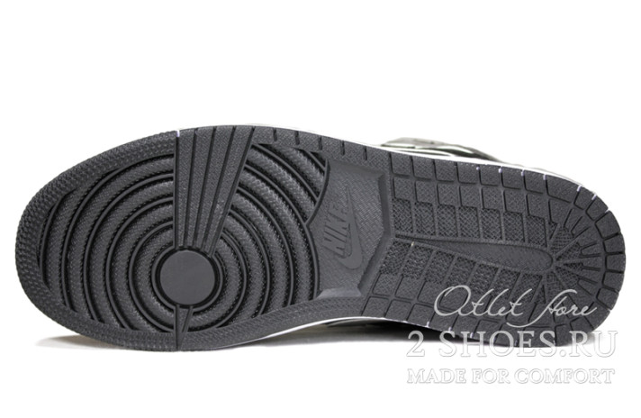Кроссовки Nike Air Jordan 1 High Shadow Black Grey 555088-013 черные, серые, кожаные, фото 4