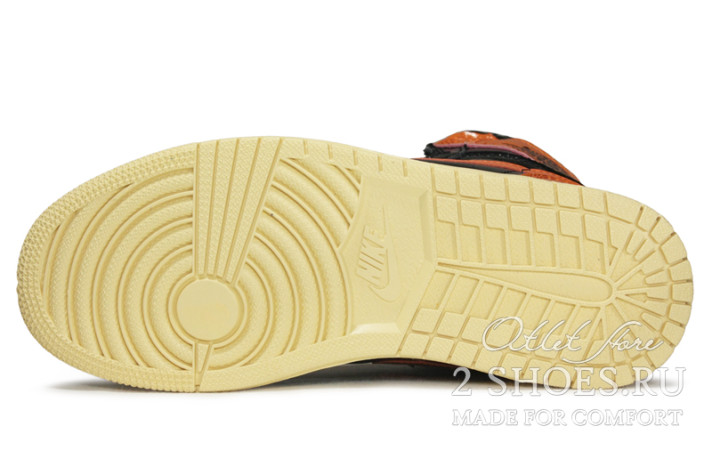 Кроссовки Nike Air Jordan 1 High Shattered Backboard 3.0 555088-028 черные, оранжевые, кожаные, фото 4