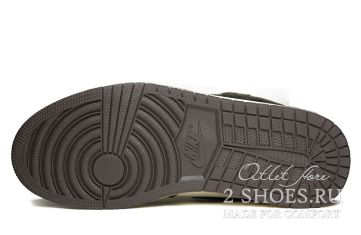 Кроссовки Nike Air Jordan 1 High Travis Scott Cactus Jack CD4487-100 коричневые, фото 4