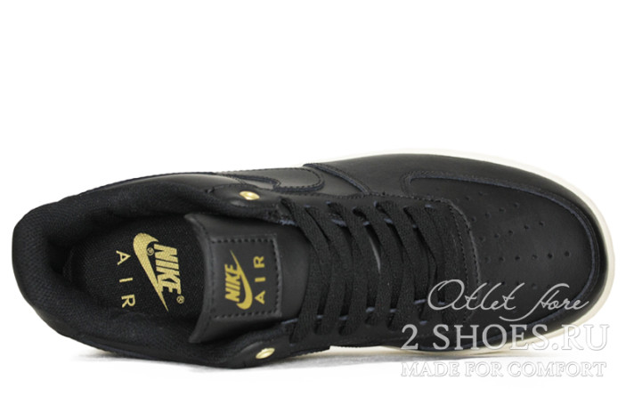 Кроссовки Nike Air Force 1 Low Black Pack White CU6675-001 черные, кожаные, фото 3