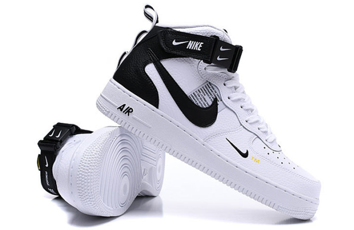 Кроссовки Nike Air Force 1 Mid LV8 Utility Winter White  белые, кожаные, фото 2