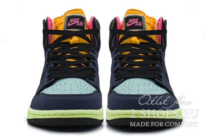 Кроссовки Nike Air Jordan 1 High Tokyo Bio Hack 555088-201 разноцветные, фото 2