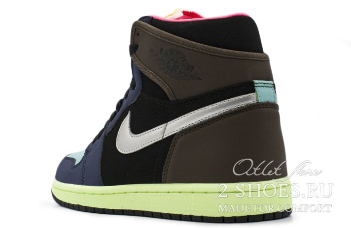 Кроссовки Nike Air Jordan 1 High Tokyo Bio Hack 555088-201 разноцветные, фото 3