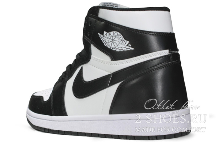 Кроссовки Nike Air Jordan 1 High Twist Black White 555088-010 белые, черные, кожаные, фото 2
