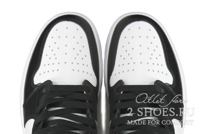 Кроссовки Nike Air Jordan 1 High Twist Black White 555088-010 белые, черные, кожаные, фото 4