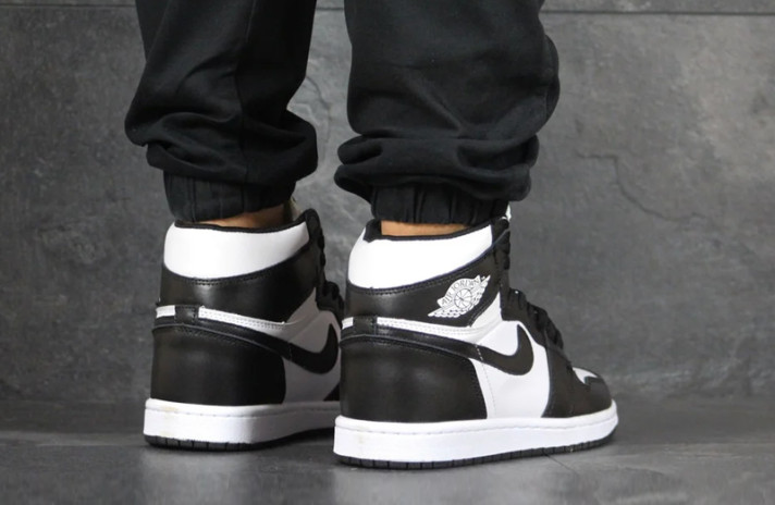 Кроссовки Nike Air Jordan 1 High Twist Black White 555088-010 белые, черные, кожаные, фото 7
