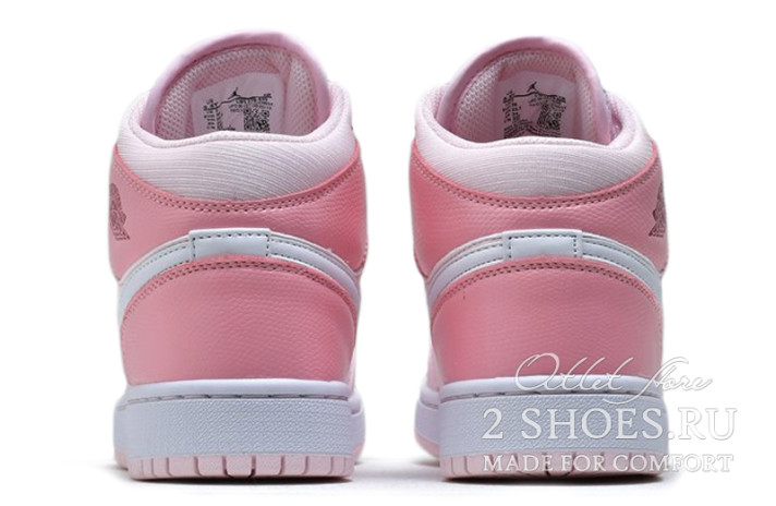Кроссовки Nike Air Jordan 1 Mid Winter Digital Pink  розовые, кожаные, фото 3