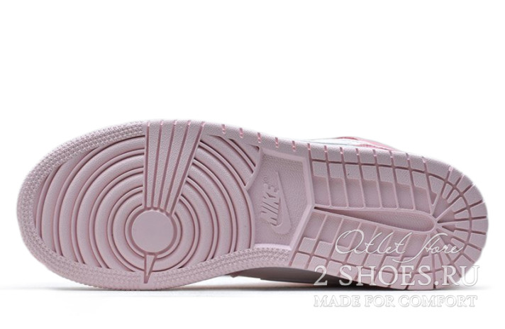 Кроссовки Nike Air Jordan 1 Mid Winter Digital Pink  розовые, кожаные, фото 4
