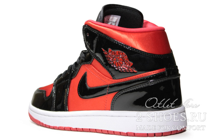 Кроссовки Nike Air Jordan 1 Mid Hot Punch Black BQ6472-600 черные, красные, фото 2