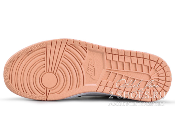 Кроссовки Nike Air Jordan 1 Mid Rust Pink White Black  черные, розовые, кожаные, фото 5