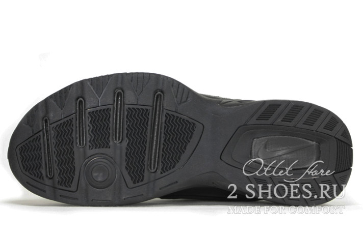 Кроссовки Nike Air Monarch 4 (IV) Winter Triple Black Leather  черные, кожаные, фото 4