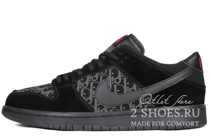 Кроссовки Nike Dunk SB Low Dior Triple Black  черные