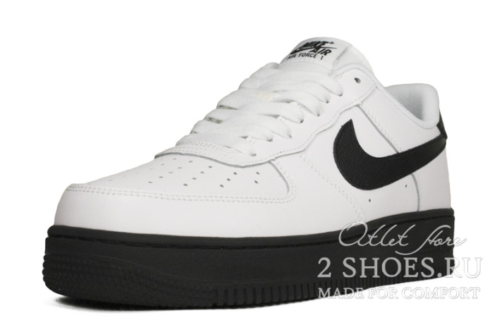 Кроссовки Nike Air Force 1 Low Winter White Black Midsole  белые, кожаные, фото 1