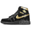 Кроссовки женские Nike Air Jordan 1 High Black Metallic Gold