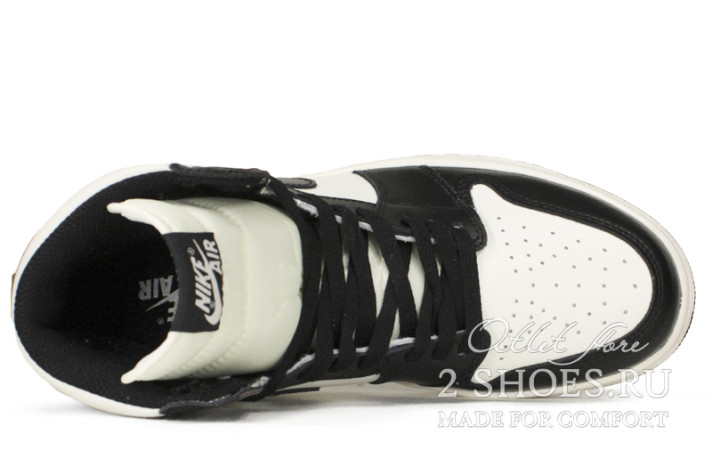 Кроссовки Nike Air Jordan 1 High Dark Mocha 555088-105 белые, черные, кожаные, фото 3