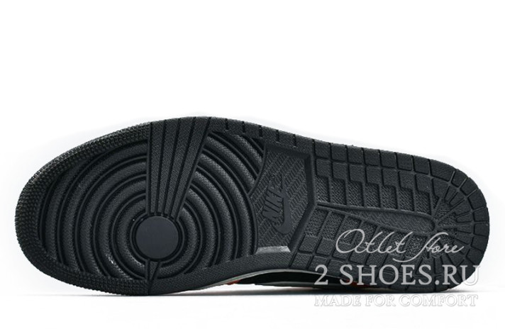 Кроссовки Nike Air Jordan 1 Mid Black Cone 554724-062 черные, оранжевые, фото 5