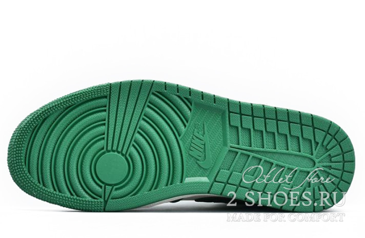 Кроссовки Nike Air Jordan 1 Mid Winter Celtics Pine Green  зеленые, кожаные, фото 4
