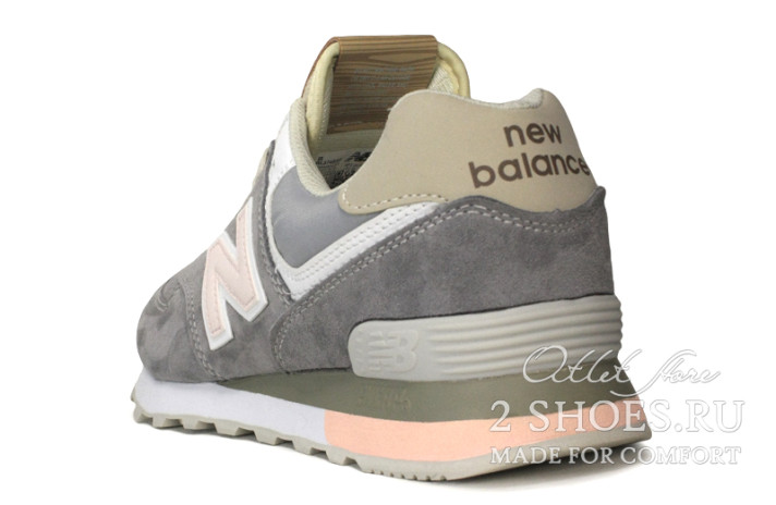Кроссовки New Balance 574 Grey Pink Beige  серые, фото 2