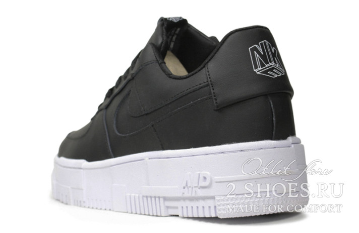 Кроссовки Nike Air Force 1 Pixel Black White CK6649-001 черные, кожаные, фото 2