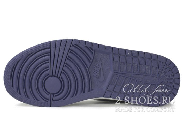 Кроссовки Nike Air Jordan 1 High Obsidian UNC 555088-140 белые, синие, кожаные, фото 4