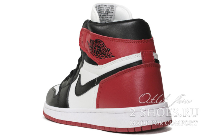 Кроссовки Nike Air Jordan 1 Mid Winter Black Toe  белые, черные, кожаные, фото 2
