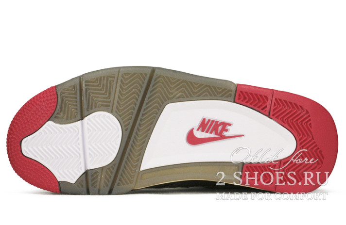 Кроссовки Nike Air Jordan 4 (IV) Off White Bred  черные, фото 4