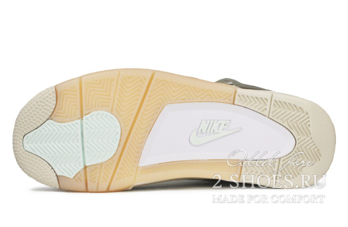 Кроссовки Nike Air Jordan 4 (IV) Off White Brown  коричневые, фото 4