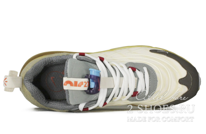 Кроссовки Nike Air Max 270 React Eng Travis Scott Cactus Trails  бежевые, фото 3