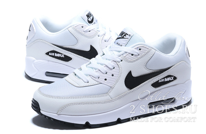 Кроссовки Nike Air Max 90 White Black 325213-131 белые, фото 2