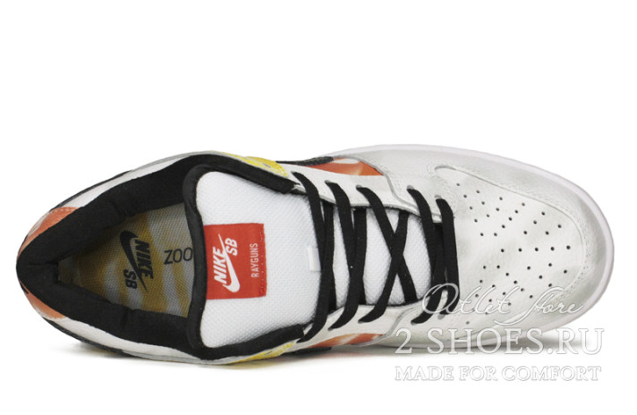 Кроссовки Nike Dunk SB Low Rayguns Tie Dye White BQ6832-101 белые, кожаные, фото 3