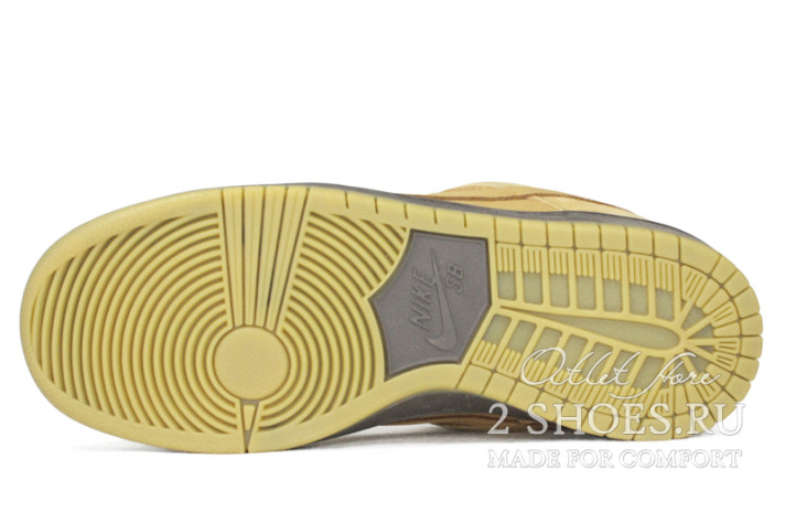 Кроссовки Nike Dunk SB Low Wheat Baroque BQ6817-204 желтые, фото 4