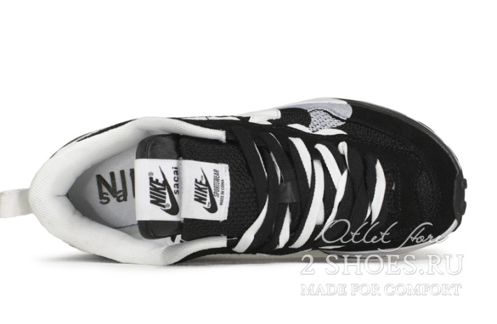 Кроссовки Nike Sacai Vaporwaffle Black White CV1363-001 черные, фото 3