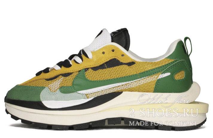 Кроссовки Nike Sacai Vaporwaffle Tour Yellow Stadium Green CV1363-700 зеленые