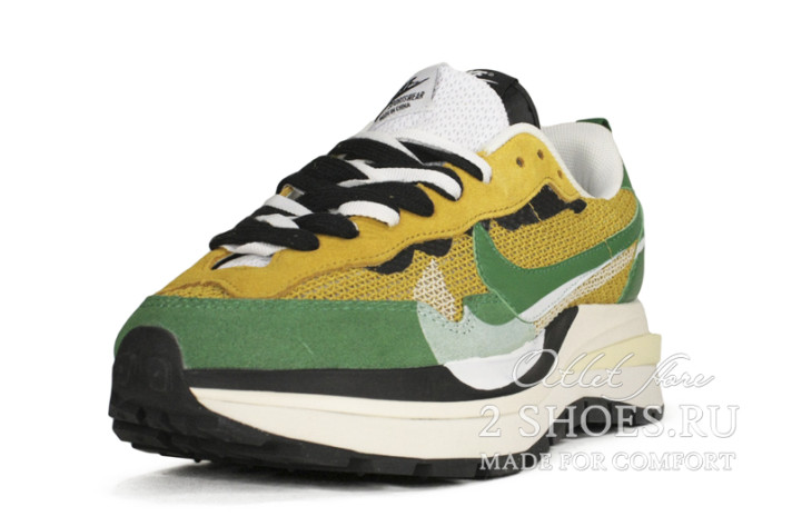 Кроссовки Nike Sacai Vaporwaffle Tour Yellow Stadium Green CV1363-700 зеленые, фото 1