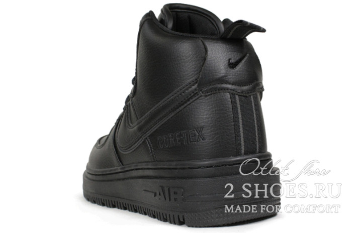 Кроссовки Nike Air Force 1 High Boot Gore-Tex Black DA0418-001 черные, кожаные, фото 2