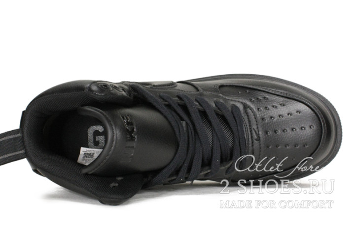 Кроссовки Nike Air Force 1 High Boot Gore-Tex Black DA0418-001 черные, кожаные, фото 3
