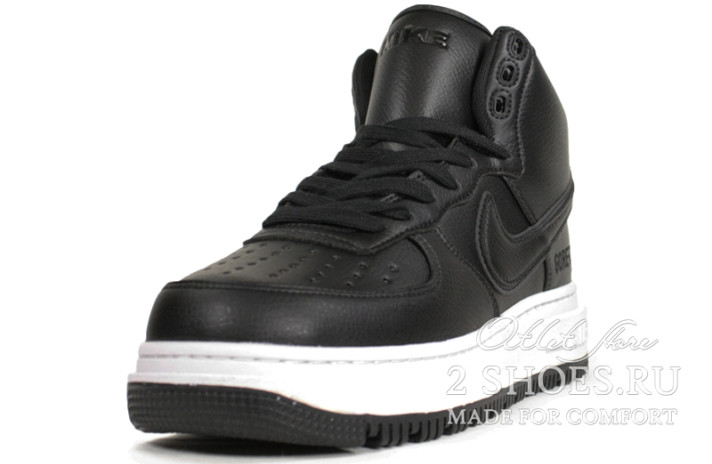 Кроссовки Nike Air Force 1 High Boot Gore-Tex Black White  черные, кожаные, фото 1