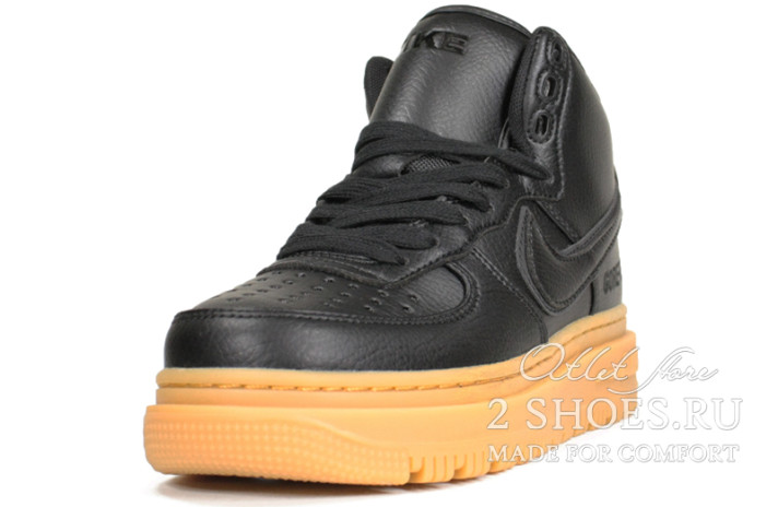 Кроссовки Nike Air Force 1 High Boot Gore-Tex Black Toffy CT2815-001 черные, кожаные, фото 1
