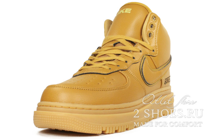 Кроссовки Nike Air Force 1 High Boot Gore-Tex Flax CT2815-200 желтые, кожаные, фото 1