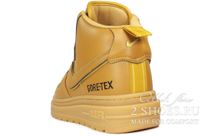 Кроссовки Nike Air Force 1 High Boot Gore-Tex Flax CT2815-200 желтые, кожаные, фото 2