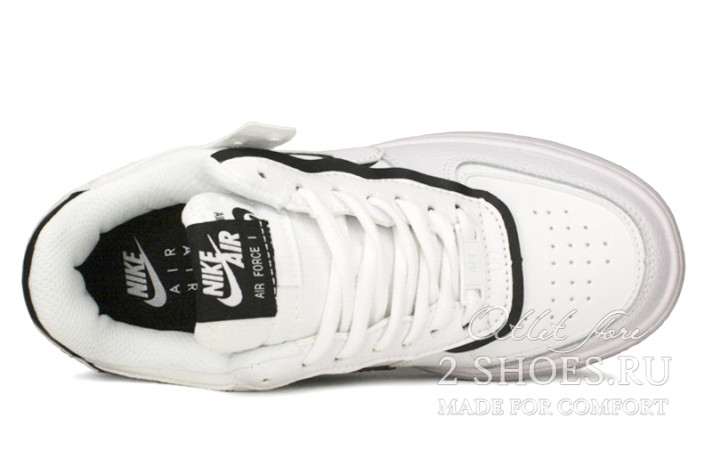 Кроссовки Nike Air Force 1 Shadow White Black  белые, кожаные, фото 3