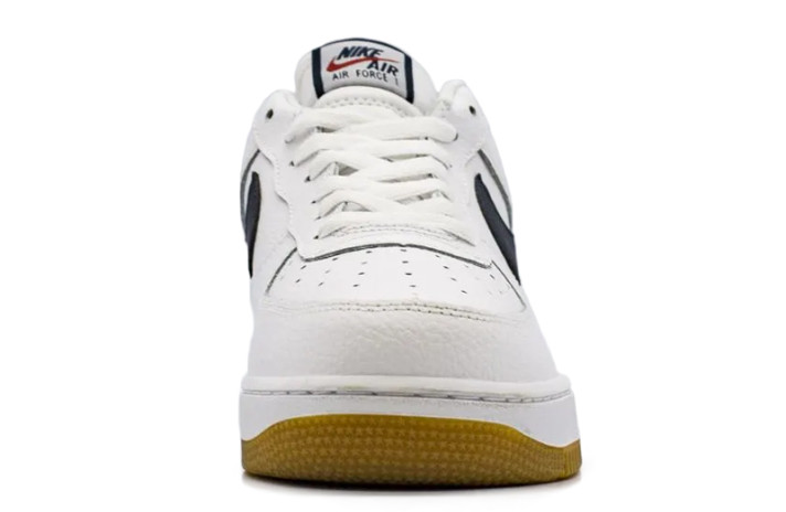 Кроссовки Nike Air Force 1 Low White Black Gum  белые, кожаные, фото 2