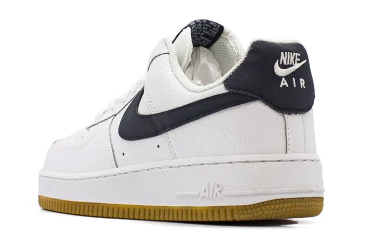 Кроссовки Nike Air Force 1 Low White Black Gum  белые, кожаные, фото 4