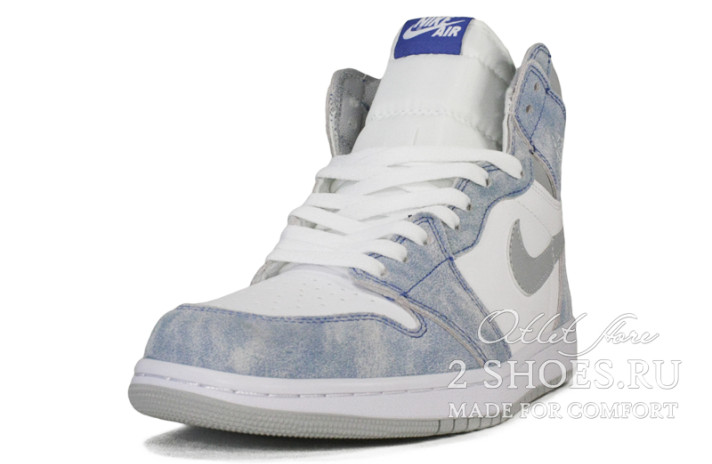 Кроссовки Nike Air Jordan 1 High Hyper Royal Smoke Grey 555088-402 голубые, фото 1