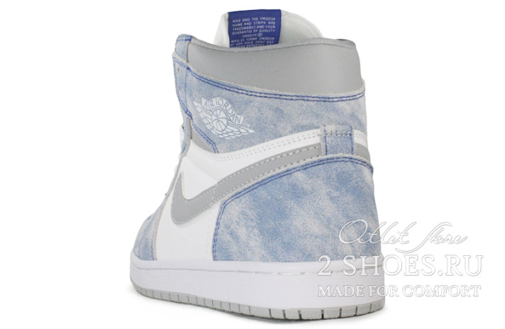 Кроссовки Nike Air Jordan 1 High Hyper Royal Smoke Grey 555088-402 голубые, фото 2