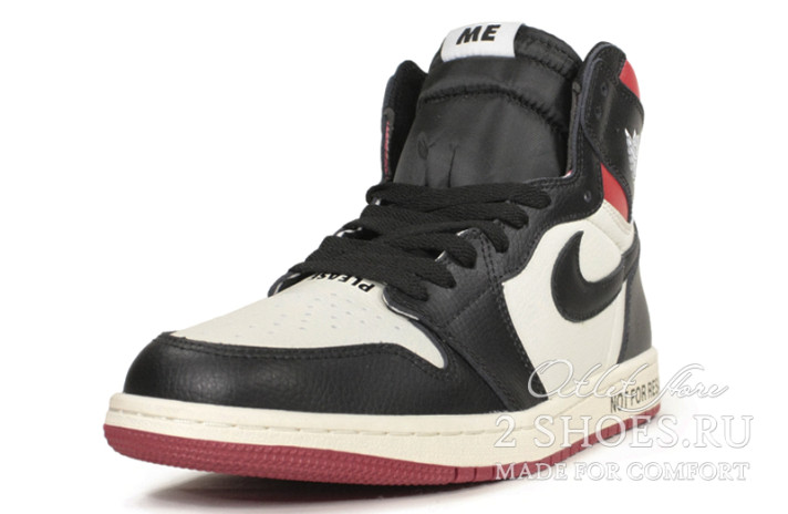 Кроссовки Nike Air Jordan 1 High Not for Resale Varsity Red 861428-106 белые, черные, кожаные, фото 1
