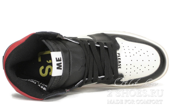 Кроссовки Nike Air Jordan 1 High Not for Resale Varsity Red 861428-106 белые, черные, кожаные, фото 3